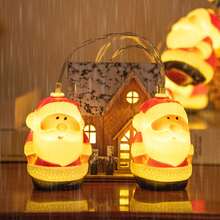 1PC 圣诞系列胖圣诞老人 LED 灯串户外氛围灯 10LED 圣诞节节日装饰创意灯圣诞窗户房间庭院商场装饰灯节日派对装饰壁挂、房间装饰圣诞装饰圣诞灯卧室装饰家居装饰派对装饰节日节日圣诞礼物感恩节圣诞树装饰饰品 - 暖白色 - 查看 6