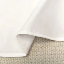 女童经典白色领口长袖衬衫，适合秋季，圆领学生常规衬衫，校服 - 白色 - 查看 10