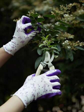 1 par de guantes de jardín antideslizantes, guantes de jardinería para mujeres, guantes protectores de trabajo para exteriores con agarre, talla que se ajusta a la mayoría, guantes de jardín para desyerbar y protección