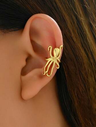 1 pieza Pendiente con diseño de pulpo único para mujeres, accesorio para fiestas, festivales de música y uso diario, joyería de cobre