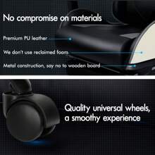 ALFORDSON Video Game Chair, Ergonomic Office Chair, Massage Racing Chair, Retractable Footrest, PU Leather, Height Adjustable And Tilt, 180kg Load Capacity - Grey - View 5