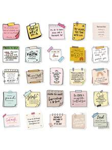 50pcs Bible Verse Sticker Set For Scrapbooking Diary Notebook Phone Case Laptop Water Cup Decoration Back To School - Multicolor - View 5
