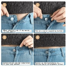 12 botones de expansión para extender el cuello de los jeans, botón de expansión instantánea sin costuras para la cintura de los pantalones, cinturón de expansión de cintura de pantalones para hombres y mujeres
