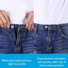 12 botones de expansión para extender el cuello de los jeans, botón de expansión instantánea sin costuras para la cintura de los pantalones, cinturón de expansión de cintura de pantalones para hombres y mujeres
