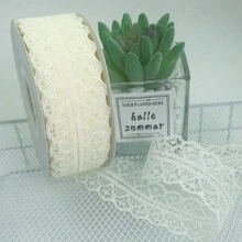 1PC 22M Lace Trim Ribbon Cream White 1.2 Inch Wide Vintage Pattern Roll Ribbons 25 Yards For Gift Wrapping Valentine's Day Floral DIY Crafts Sewing Bridal Wedding Birthday Party Decorations,Christmas