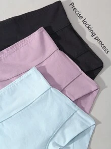 3 pièces, Culottes pour femmes de grande taille, confortables et respirantes, culottes taille haute moyenne à enveloppement complet, hypoallergéniques, plus grandes pour des morphologies plus généreuses, modèles classiques de culottes triangulaires à double couche, assortiment de culottes grande taille