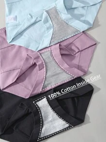 3 pièces, Culottes pour femmes de grande taille, confortables et respirantes, culottes taille haute moyenne à enveloppement complet, hypoallergéniques, plus grandes pour des morphologies plus généreuses, modèles classiques de culottes triangulaires à double couche, assortiment de culottes grande taille