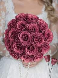 MEHELANY 20pcs/Set 2.76 Inch Glitter Rose Bouquet, DIY Artificial Glitter Flower Bouquet, Blush Pink Fake Roses, Artificial Roses, Everlasting Shiny Artificial Rose Bouquet, Suitable For Anniversary, Engagement, Wedding Gift, Home Decor, Office Kitchen Decor, Party Decor, Room Decor, Valentine's Day Decor, Mother's Day Decor, Birthday Gift For Girlfriend, Mom, Ladies (With Wrapping Paper)