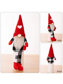 1pc 感恩节针织无脸爱心帽饰物挂腿手磨咖啡圣诞饰品。红色针织帽无脸饰物手拿咖啡挂腿矮人妖精饰品家居装饰日常最佳礼物 - 彩色 - 查看 12