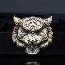 1pc 3D Metal Personalised Tiger Head Fridge Magnet, Wall, Window & Car Decor Sticker - Multicolor - View 7