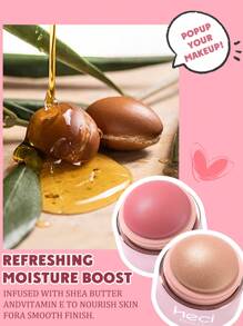 3-In-1 Highlighter Blush Ball Makeup Set,2pcs Dewy Finish Peach Pinkish Pink Blush Highlighter Makeup Kit Monochrome Instant Makeup For Any Crowd To Enhance The Complexion And Make The Skin Look Flawless