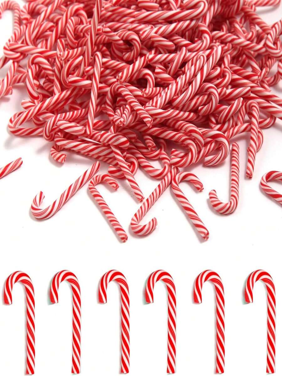 6/12支装圣诞拐杖糖，塑料圣诞树挂饰，红白扭纹拐杖糖，适合圣诞节家居室内外派对装饰（红白）家居装饰 圣诞装饰 房间装饰 冬季圣诞装饰 家居圣诞礼物 圣诞装饰 - 紅白色 - 查看 1