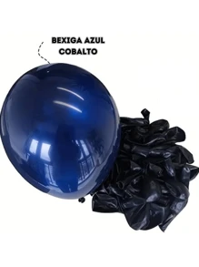 Cobalt Blue And White Balloons Kit 140 Balloons Items + 5m Ribbon Metallic Gold Balloon Plain Balloon For Arch Deconstructed Chrome Balloon Party Decoration 6" 8" 10" Inches - 彩色 - 查看 6
