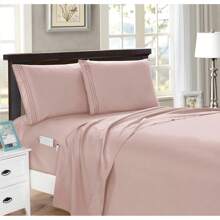 Elegant Comfort Luxury 4pcs Smart Pocket Sheet Set 16 Inch Deep Pockets - Ultra Soft Machine Washable Luxury 4-Piece Bed Sheet Set - Fade And Wrinkle Resistant Premium Hotel Quality Twin/Full/Queen/King Bedding Set- 4PC Sheets For Daily Use, Dorms, Guest Rooms, Christmas Decorations Gifts, Cozy Winter Styles (4pcs For Twin Size Sheet Set) - Màu tím - Xem 5
