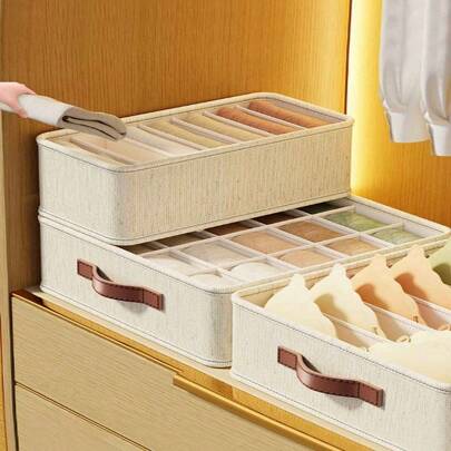 1pc Sock Underwear Organizer Dividers, 6/7/20 Grids Drawer Organizers, Fabric Foldable Cabinet Closet Organizers And Storage Boxes For Storing Socks, Underwear, Ties, Lingerie, Panties, Bras, Briefs,Bag,Organizer,Storage,Lingerie Set,Socks, Back To School Supplies