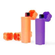 1 pieza Caja de almacenamiento para conos de hierbas y encendedor, Estuche portátil para 2 conos de cáñamo enrollados previamente, Estuche de cigarrillos de plástico de tapa abatible de colores, Accesorios para fumar, Gran regalo para fumadores, Artículos talla grande vendidos en tiendas de tabaco. - Multicolor - Ver 9