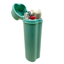 1 pieza Caja de almacenamiento para conos de hierbas y encendedor, Estuche portátil para 2 conos de cáñamo enrollados previamente, Estuche de cigarrillos de plástico de tapa abatible de colores, Accesorios para fumar, Gran regalo para fumadores, Artículos talla grande vendidos en tiendas de tabaco. - Multicolor - Ver 3