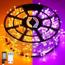 KBO JMEXSUSS 168ft 600 LED Halloween Decor Lights Outdoor Clear Wire, Orange Purple String Lights Indoor Plug In,Halloween Lights For Tree Porch Yard Decorations - 橙色到紫色 - 查看 1