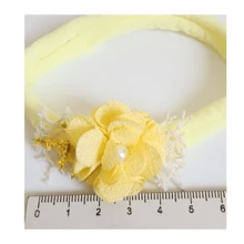 女宝宝蕾丝花朵蝴蝶结发带儿童头饰摄影道具装饰 - 淺藍色 - 查看 4