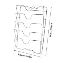 vertikaler Topfdeckelhalter 5 Lagen Praktische Küchenpfanne Vertikaler Deckelhalter Wandhal für Schrank Küche Topfdeckel Halterung Pfanne Halter Rack - Silber - Übersicht 3