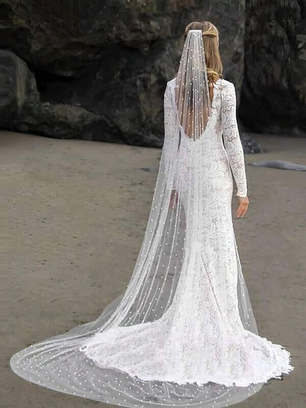 1pc 3m longo poliéster véu de noiva, véu de casamento universal para fotografia, viagem