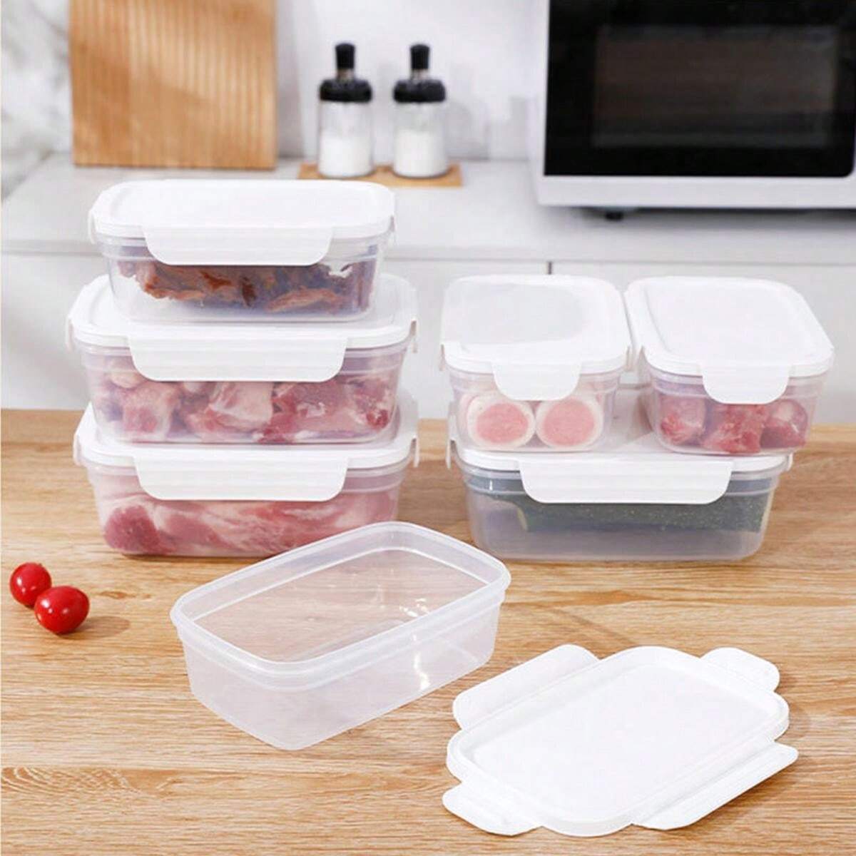 1 Set/5 Sets Rectangular Food Storage Containers, Microwave/Freezer