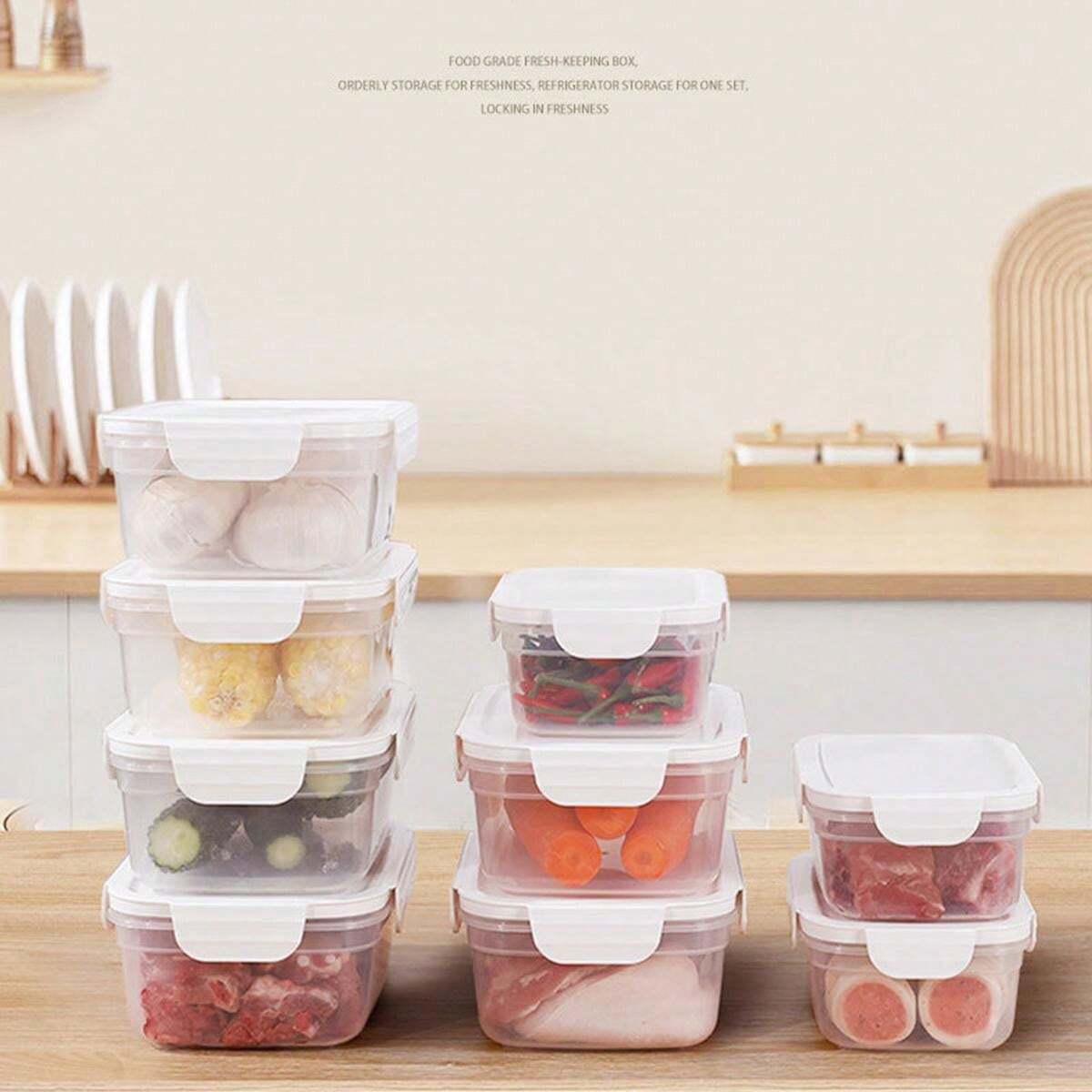 1 Set/5 Sets Rectangular Food Storage Containers, Microwave/Freezer