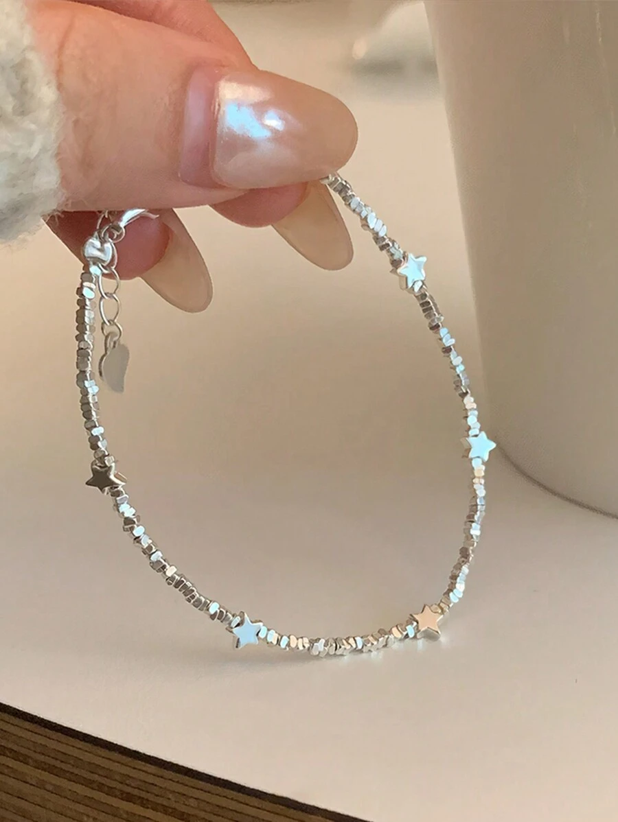 Pulsera de  de estrella personal minimalista de plata de ley 925, nuevo regalo de joyas de lujo y ligeras