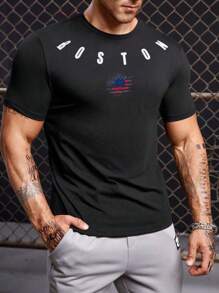 Men's Training T-Shirt Boston United States The Lightest On The Market 100% Polyamide Cool Breathable Fabric - màu đen - Xem 1