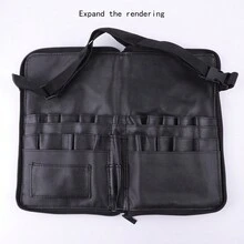 拉链腰包化妆刷收纳袋，黑色斜挎包，可装20-40支化妆刷，仅含化妆刷收纳袋（不含化妆刷） - 黑色 - 查看 2