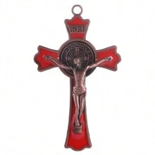 1pc Saint Benedict Cross Pendant With Colorful Enamel - Multicolor - View 10