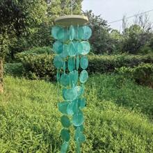 Chuông gió thủ công 28 inch làm từ thủy tinh và vỏ sò, thích hợp trang trí ngoài trời, nhà cửa, bãi biển, chuông gió vỏ sò Capiz cho ngoài trời, sân hiên, nhà hoặc vườn, quà tặng chuông gió cho mẹ, trang trí nhà cửa, trang trí phòng, trang trí tường, quà sinh nhật hoặc tốt nghiệp. - Nhiều màu - Xem 2