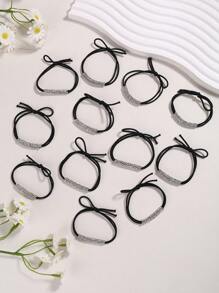 10入組閃亮鑽石彈性髮圈（女士專用），可愛優雅的Y2K時尚髮飾 - 彩色 - 查看 3