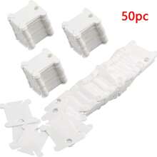 50pcs Embroidery Floss Bobbins, Embroidery Floss Storage Bag, Plastic Floss Cards For Embroidery Thread Organizers And Sewing Storage - White - View 8