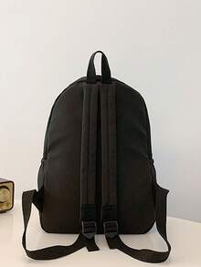 1 Pc Back To School Classic Basic Large School Bag With Laptop Compartment Fashion Versatile Backpack Purse Solid Color With Bow Print Waterproof Sports Bag Premium Durable Nylon School Backpack With Adjustable Strap &Spacious Multiple Pockets Bookbags Lightweight Portable Bag Pack Leisure Travel Backpacks Perfect For Graduate & For Women & Teen Girls Perfect For Outdoors & Travel &Junior High School& Senior High School&University - Black - View 7