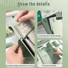 1pc A4 Size Large Capacity Upright Clipboard File Folder - Ultimate Organization & Information Book Classification - Perfect Filing Tool For Subject Management - Pink - View 3