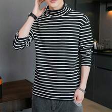 Playera Larga Delgada Hombre Caballero Cuello Tortuga Camisa - Negro - Ver 6