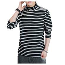 Playera Larga Delgada Hombre Caballero Cuello Tortuga Camisa - Negro - Ver 4