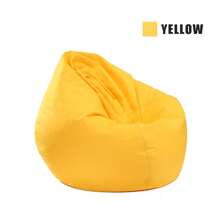1 件美式简约机洗/干洗/手洗布艺休闲豆袋套（不含填充物，仅套）客厅布艺沙发，现代简约高端单人沙发 - 黃色 - 查看 1