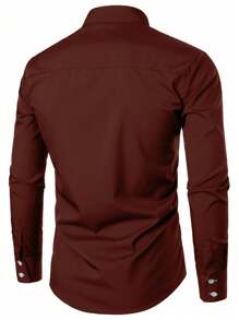 Chemise à manches longues casual pour hommes, imprimé patchwork, pour business