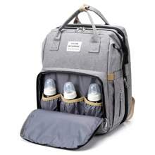 Baby Changing Bag Diaper Bag Large Nappy Backpack With Portable Changing Mat UK - Grey - View 4
