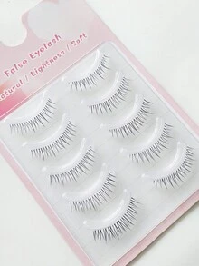 5 Paar Wimpern, Japanische und Koreanische Wimpern mit klarem Kleber, natürlich weicher, wiederverwendbar