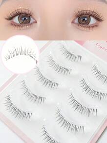 5 Paar Wimpern, Japanische und Koreanische Wimpern mit klarem Kleber, natürlich weicher, wiederverwendbar