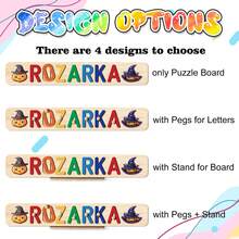 Halloween Puzzle,Wooden Puzzles For Toddlers 1-3,Montessori Toddler Toys,Baby Name Puzzle,Halloween Gifts,Wooden Alphabet Puzzle,Personalized Name Puzzle,Halloween Wooden Puzzles For Toddler,3D Alphabet Jigsaw Toy,Early Learning Toys For Baby Boy Or Baby Girl,Dustomized Wooden Puzzle Toy,Wooden Puzzle,Personalized Gifts,First 1st Brirthday Gifts,Birthday Gift,Anniversary Gift,Building BloDks Gift Set(With Stand) - With Stand - View 6