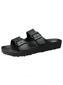 Men's Simple Buckle One-Piece Slip-On Flat Sandals, Suitable For Teen Summer Casual, Outdoor Athletic, Vacation Travel, Graduation Gifts, Birthday Dress Accessories