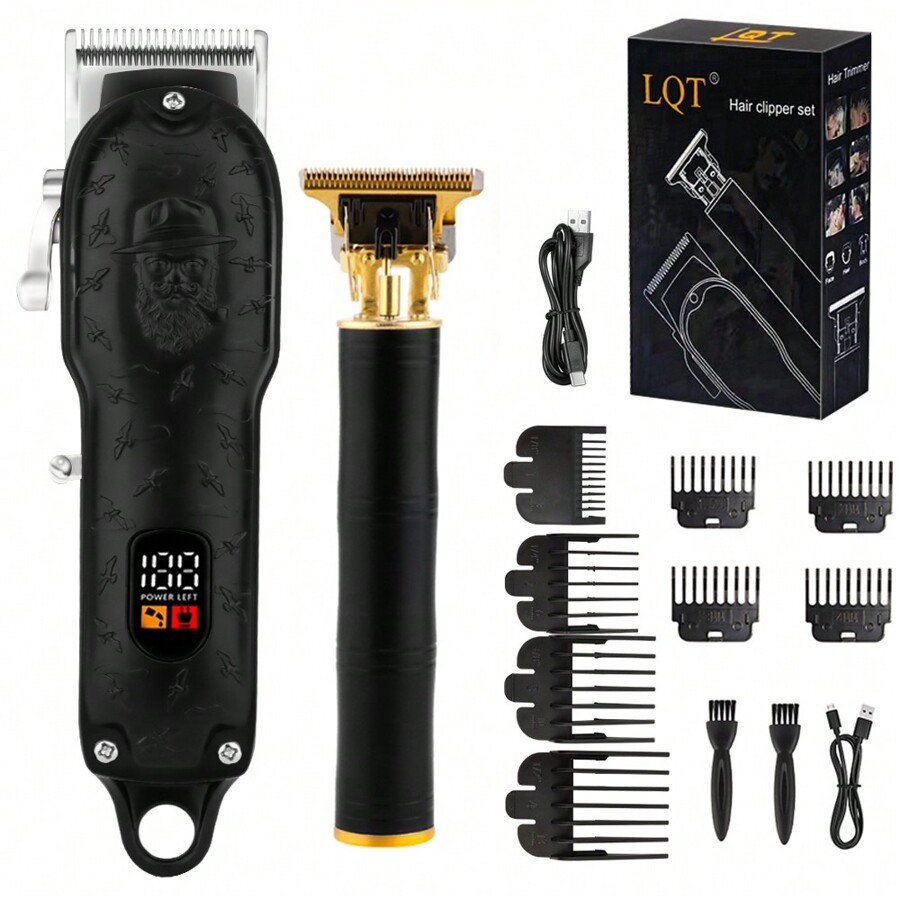 LQT Cordless Electric Hair Clipper With Display Trimmer, Lithium
