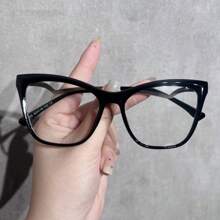 1 pieza Montura de gafas ópticas de ojo de gato versátil de moda 2025 para mujer, decoración, estética retro de material TR90