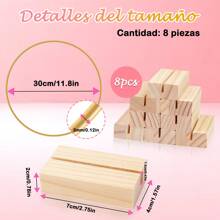 Aro Floral Metálico, 8 Piezas 30 cm de Aro Floral de Metal DIY con 10 Soportes para Decoración de Cumpleaños, Decoración de Dormitorio, Día de San Valentín, Decoración de Boda - Dorado - Ver 3