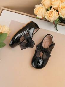 1 Paar niedliche Schmetterlingsdekor Babyschuhe mit massierender Sohle aus fester Kunstleder-Optik, rutschfest, geeignet für Frühling und Herbst