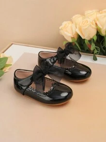 1 Paar niedliche Schmetterlingsdekor Babyschuhe mit massierender Sohle aus fester Kunstleder-Optik, rutschfest, geeignet für Frühling und Herbst